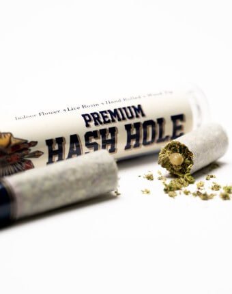 Banana Big Chief Hash Hole Uzumaki X Banana Burger 2G Infused Banana Big Chief Hash Hole pre-roll featuring Uzumaki and Banana Burger strains in 2G packaging
